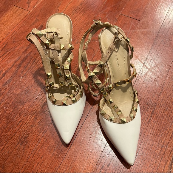 BCBGeneration Shoes - BCBGeneration Strapped & Studded Pointed Toe High Heel - Size 37 1/2 Or 7 1/2